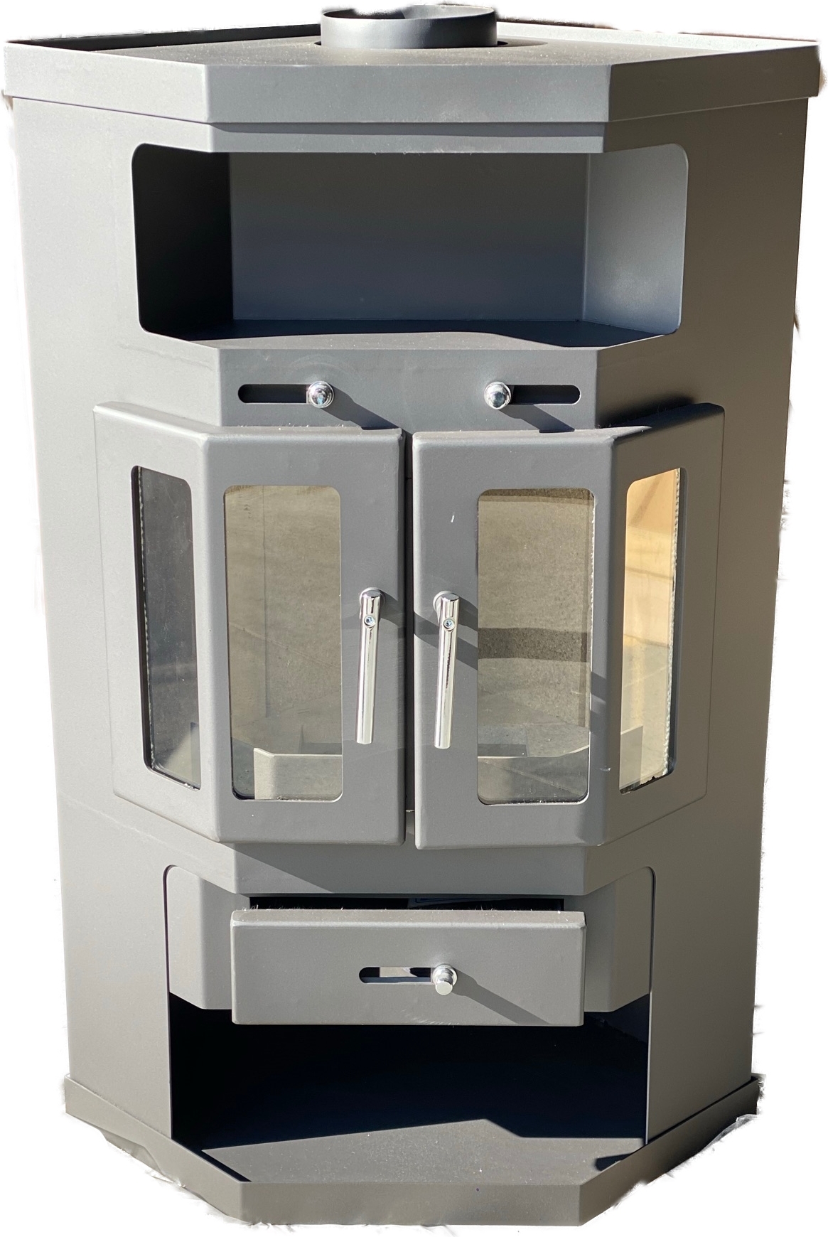 EEK Victoria Panama2 Kaminofen - 9kW Gussgrau Mit Flügeltüren