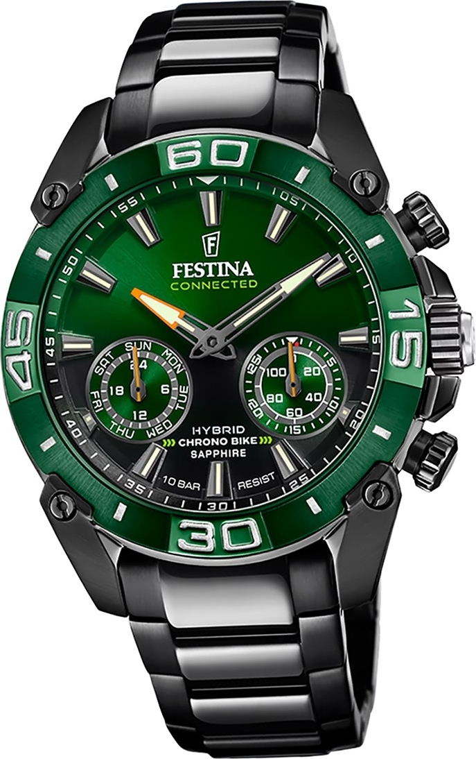Pánske hodinky Festina z ušľachtilej ocele čierne Festina Chrono Bike Smartwatch D2UF20548/2