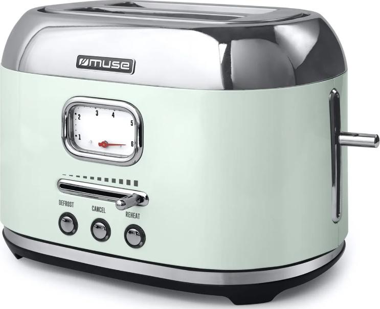 Toaster 2 Schlitze Grün Wasser & Edelstahl - Collection Of Inspiration - Ms120ag - Muse MS-120AG