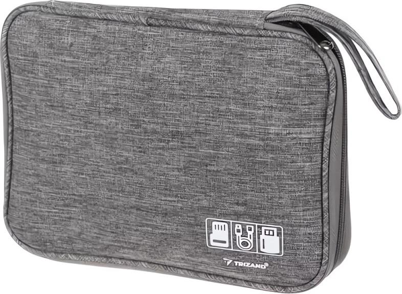 Trizand 23834 Organizer-Tasche für Kabel und kleine Elektronikgeräte, grau AM17644