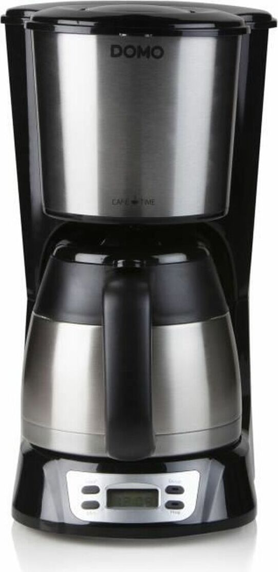 Domo DO709K, Kávovar, 1 L, Mletá káva, Čierna, Nerezová oceľ