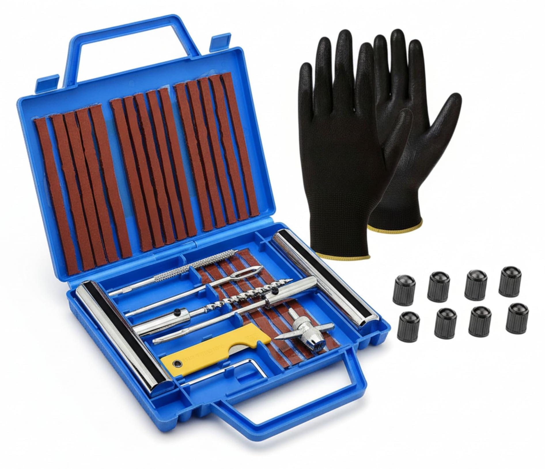 Markenlos Diverse Reifenreparatursets, kleine Reifenreparatursets, Reifenreparatursets, 37-teiliges Set für Motorräder, Fahrräder, Autos usw.