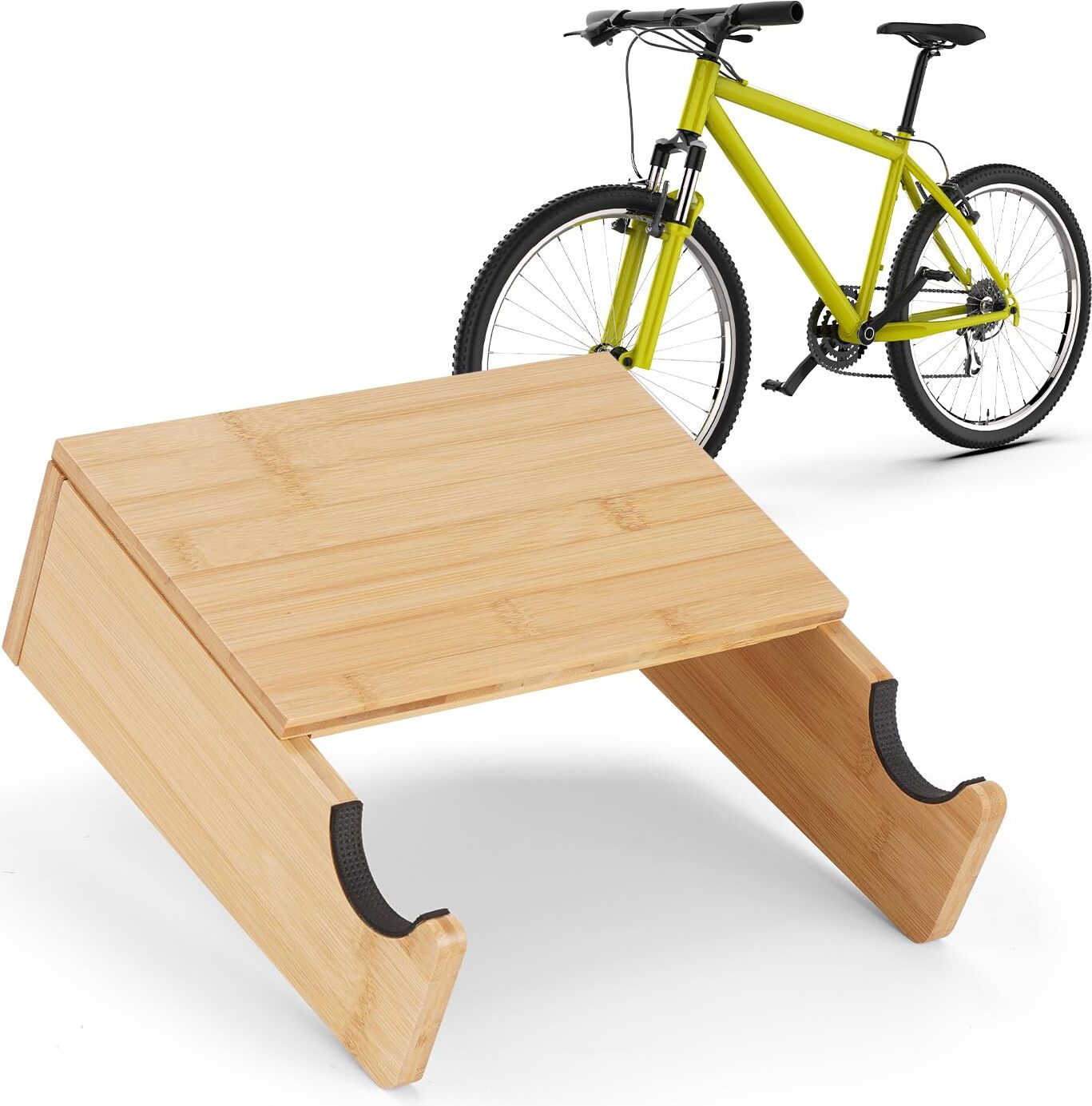 BAM BOO BOX Wandhalterung Fahrrad Holz - Fahrrad Wandhalterung aus Bambus - Rennrad Wandhalter - Fahrradhalterung Wand - Bike Wall Mount - Fahrrad Aufhänger