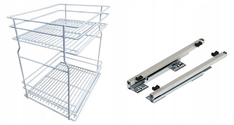 Rejs Cargo-Auszug Weiß 40cm 2 Ebenen mit Dämpfung