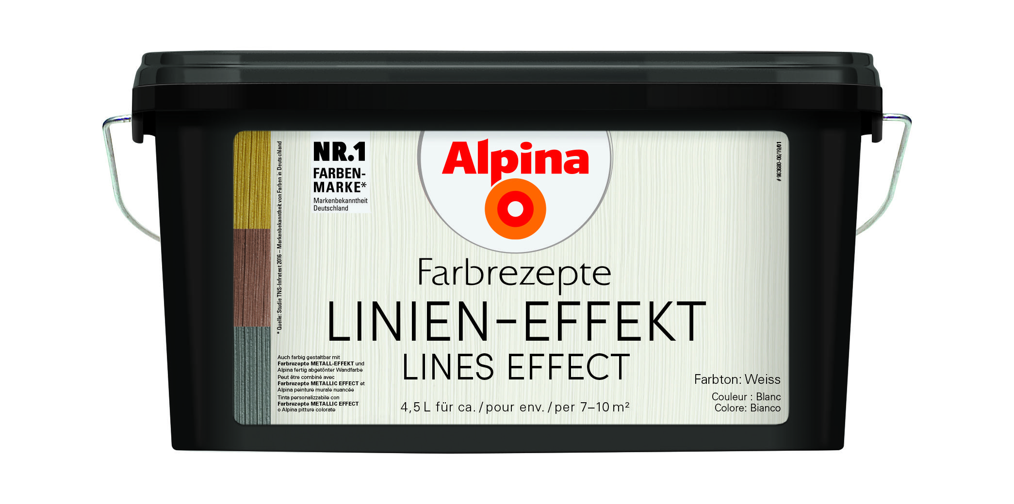 Alpina Farben Alpina Effektfarbe Farbrezepte Linien Effekt weiß 4,5 l 539898