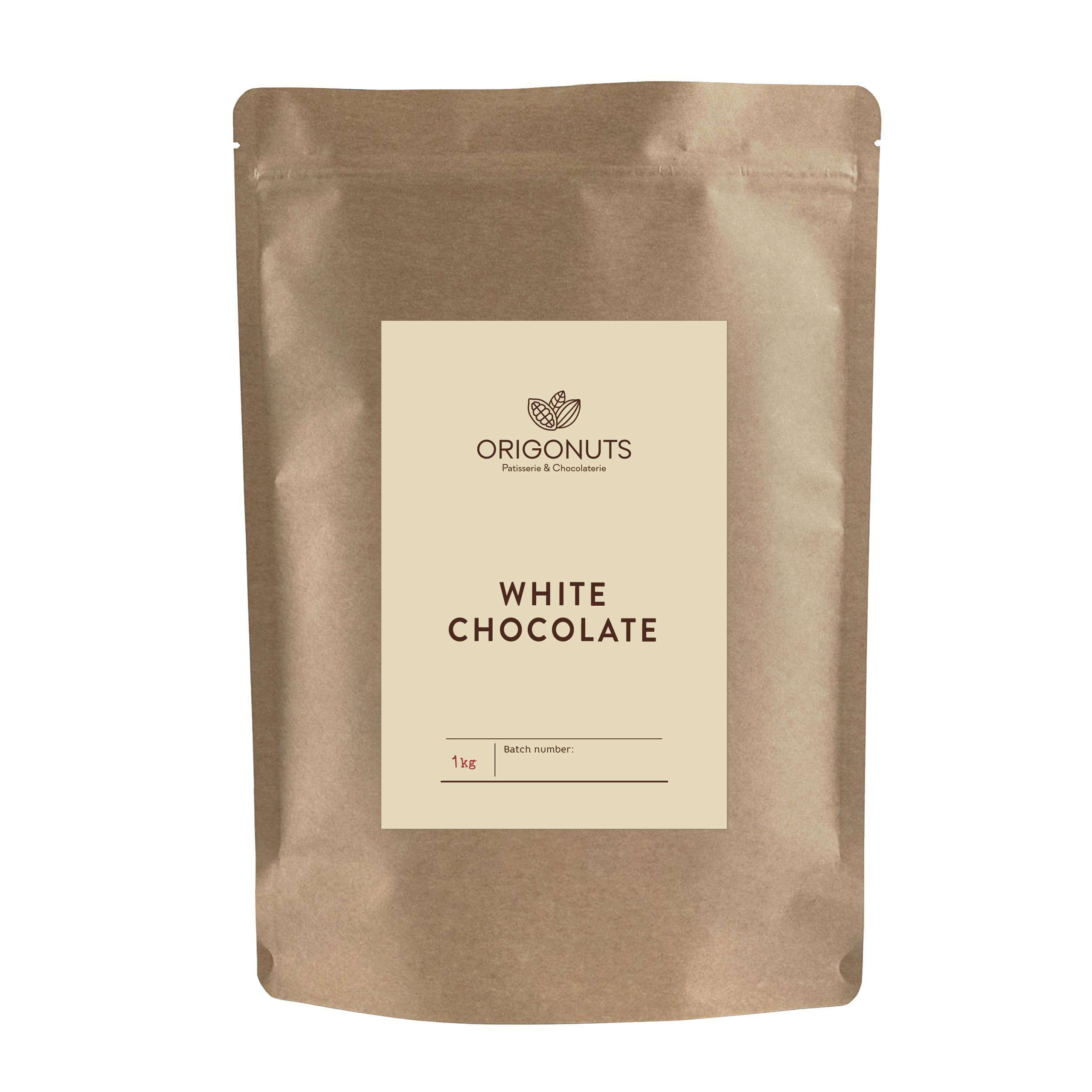 ORIGONUTS, Weiße Schokodrops, Weiße Schokolade zum Schmelzen, 1kg AM421
