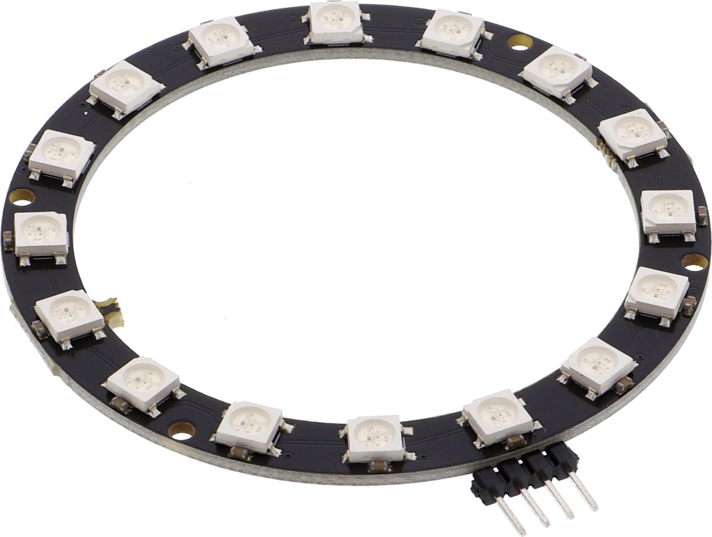 Funduino LED Ring (WS2812, vergleichbar mit Neopixel) Größe: 16 Pixel Angelötete Stiftleiste: Ja LED Ring (WS2812, vergleichbar mit Neopixel) : 16 Pixel Ja