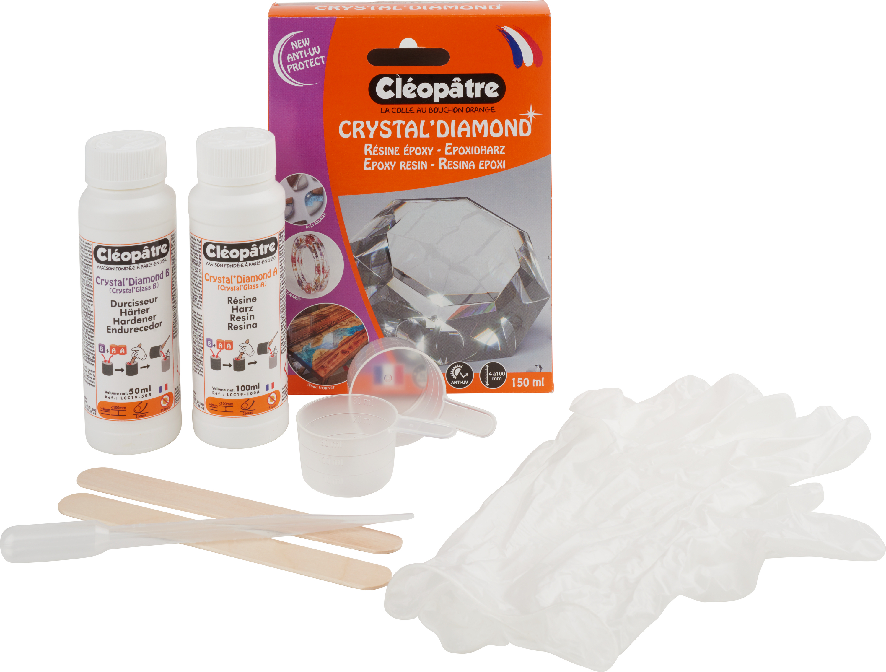 Cléopâtre Einschlussharz Crystal Diamond 150 ml LCC19-150-E1