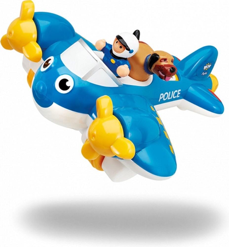 WOW Toys Polizei Flugzeug Pete - Spielzeugflugzeug mit Sound WW 10309