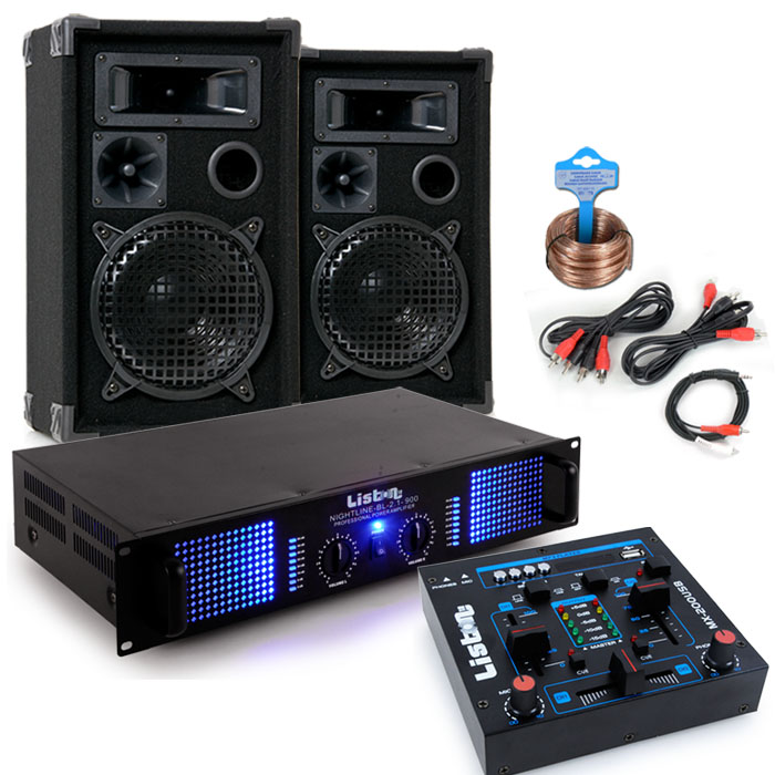 DJ PA Musikanlage BANDANLAGE komplett ANLAGE 9600 WATT max Powermixer 16-Kanal 