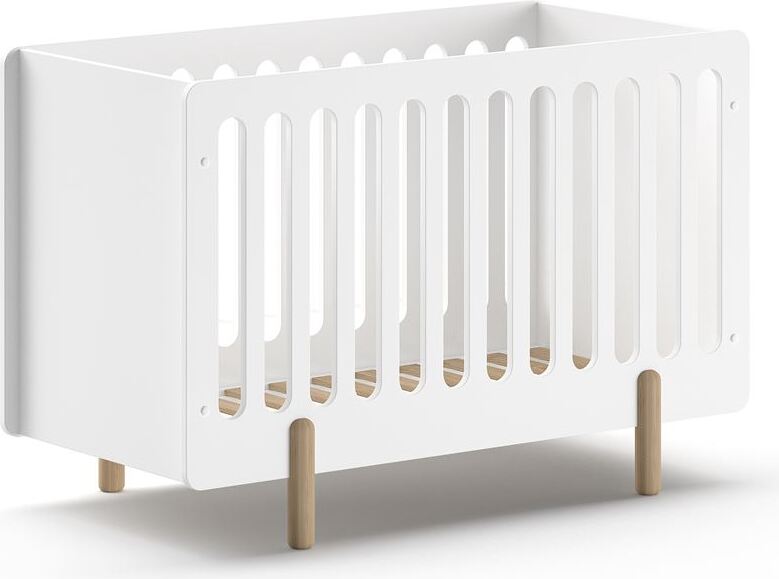 Babybett Karylin 130x64x87 Gitterbett MDF Weiß