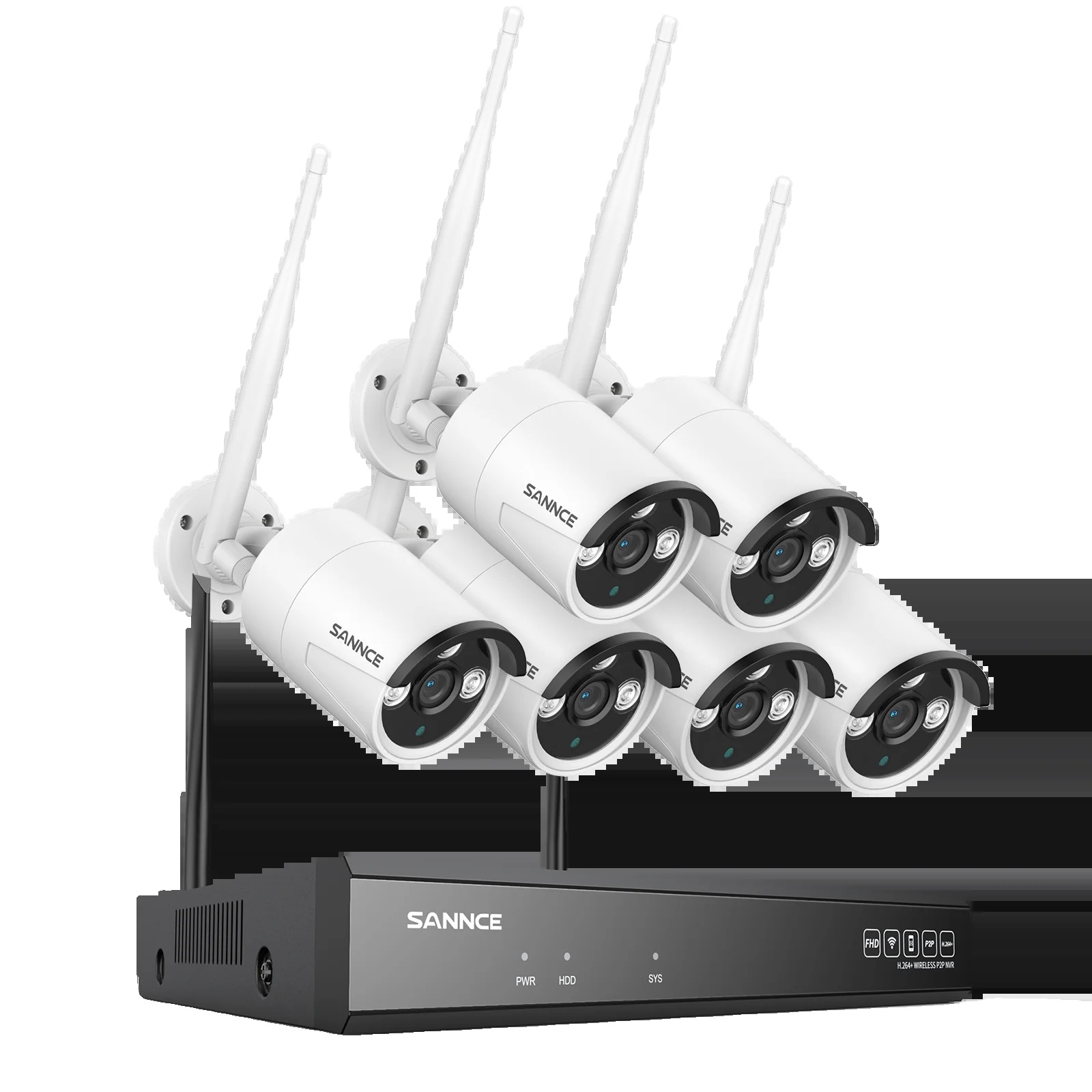 Bezdrôtový dohľadový systém NVR, 5MP IP kamera, nočné videnie, GREY, 1T