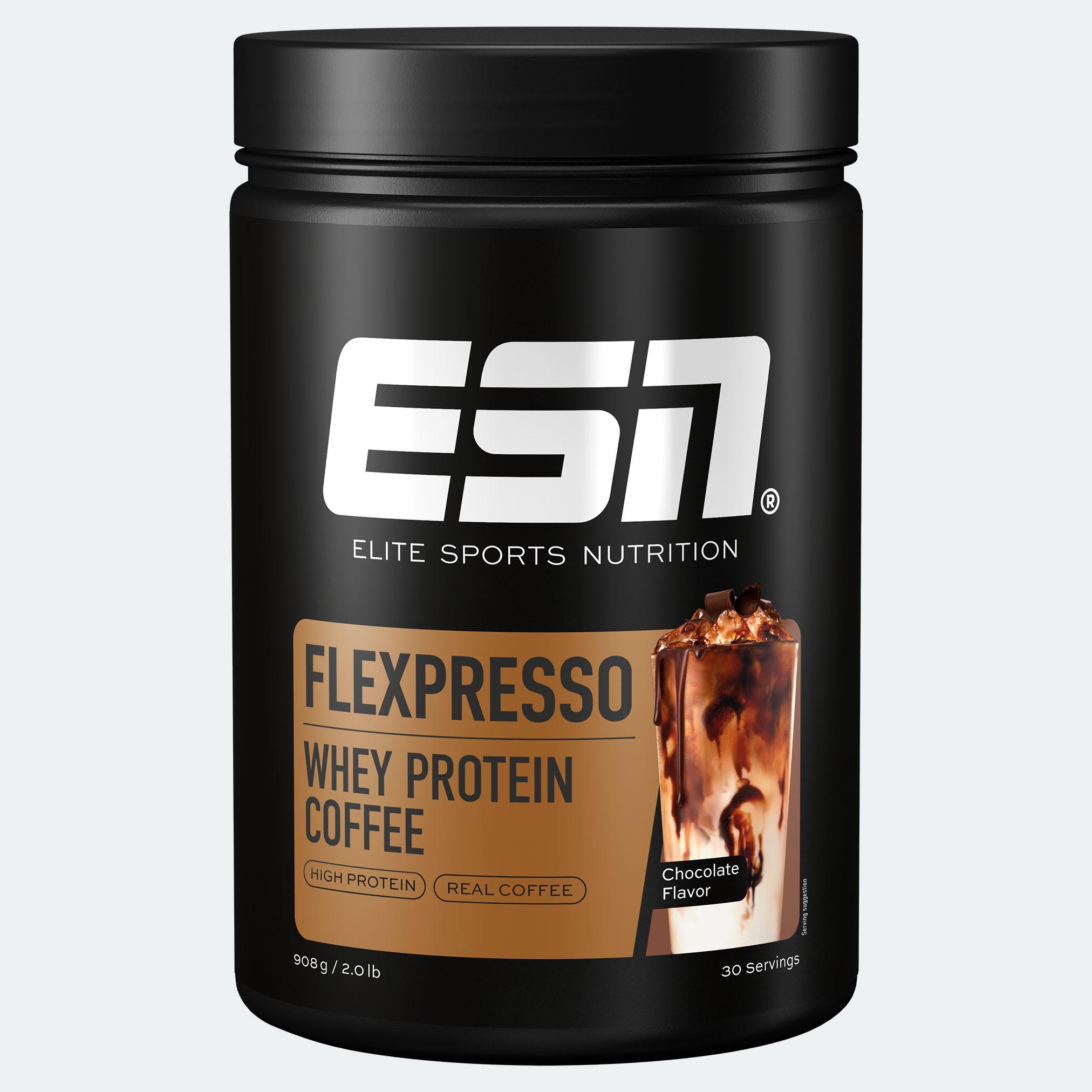 ESN Flexpresso Protein Coffee Chocolate, Puder, Molkenproteinkonzentrat, Molkenprotein isoliert, Schokolade, 20 g, 107 kcal, 359 kcal 2242-4980