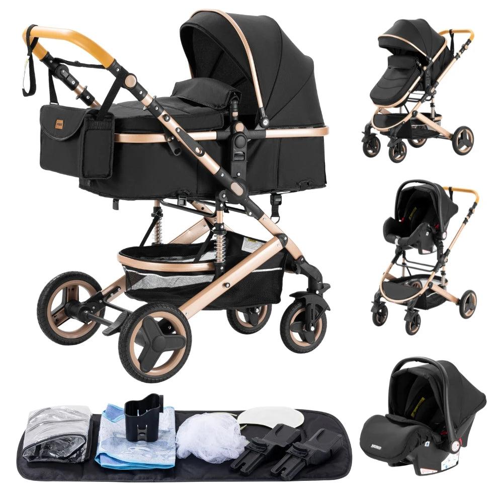 Selius Kinderwagen – Kombikinderwagen (3-in-1) – Kinderwagen – Klappbarer Kinderwagen – r Kinderwagen