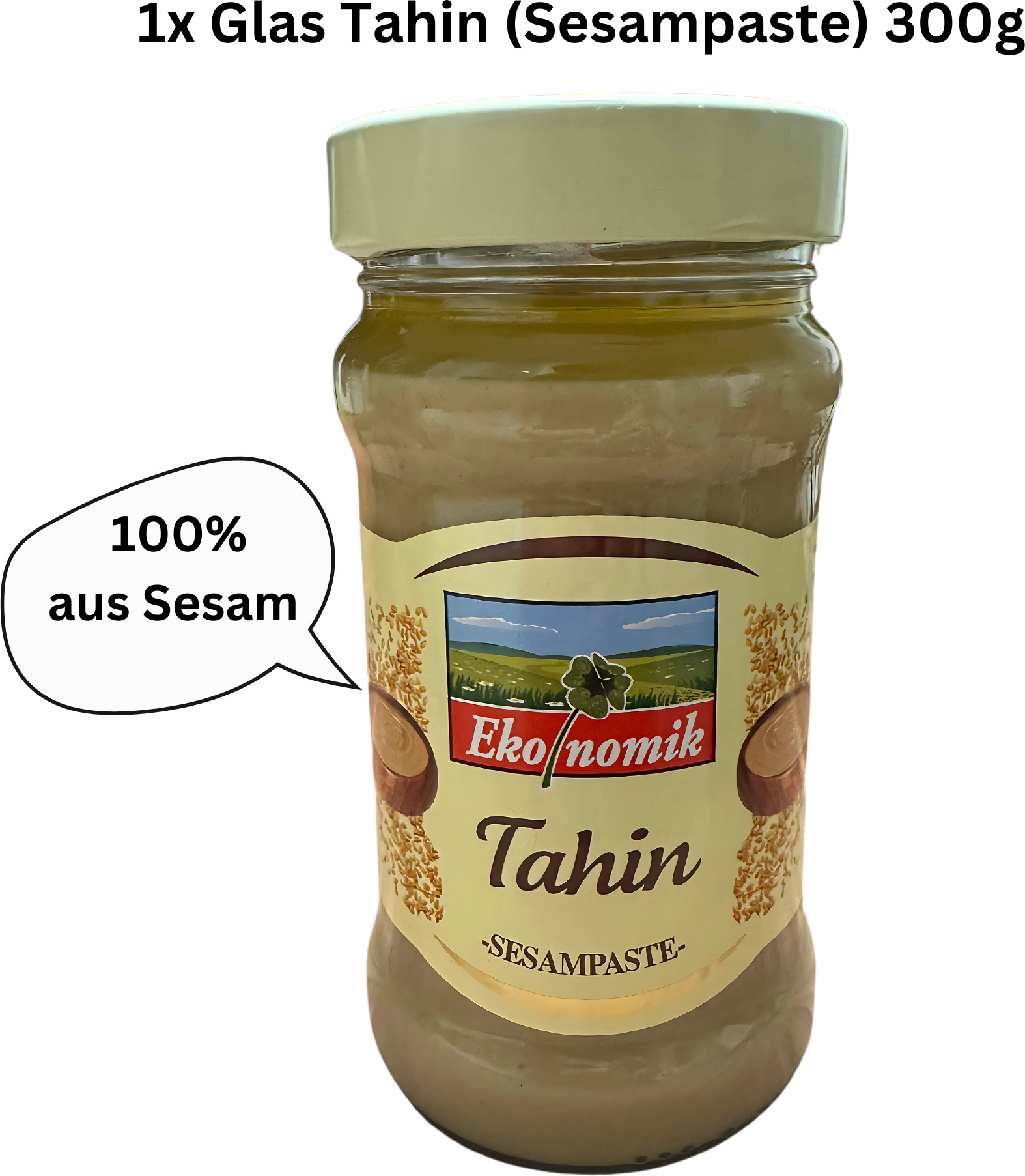 Ekonomik Tahin 300g - Sesampaste für Dubai Schokolade - Tahini Tahina Sesammus