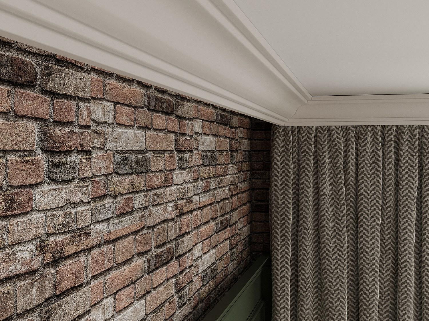 Vente-unique Satz von 3 Polystyrol-Deckensimsen L 290 x H 6 cm weiß - TOSCRIA