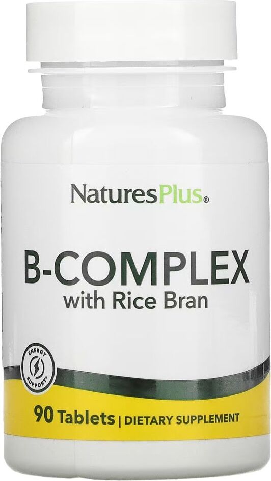Natures Plus B-Complex with Rice Bran (mit Reiskleie)- 90 Tabletten 1480