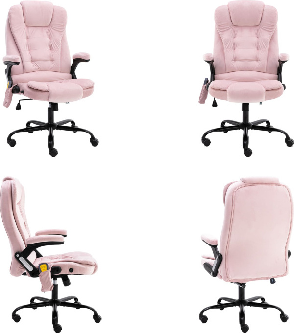 vidaXL Massage Bürostuhl Rosa Samt - Bürostuhl - Bürostühle - Massage-Bürostuhl - Massage-Bürostühle