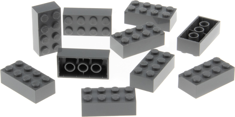 10x Lego Bau Stein 2x4x1 neu-dunkel grau Basic Star Wars 4211085 15589 3001