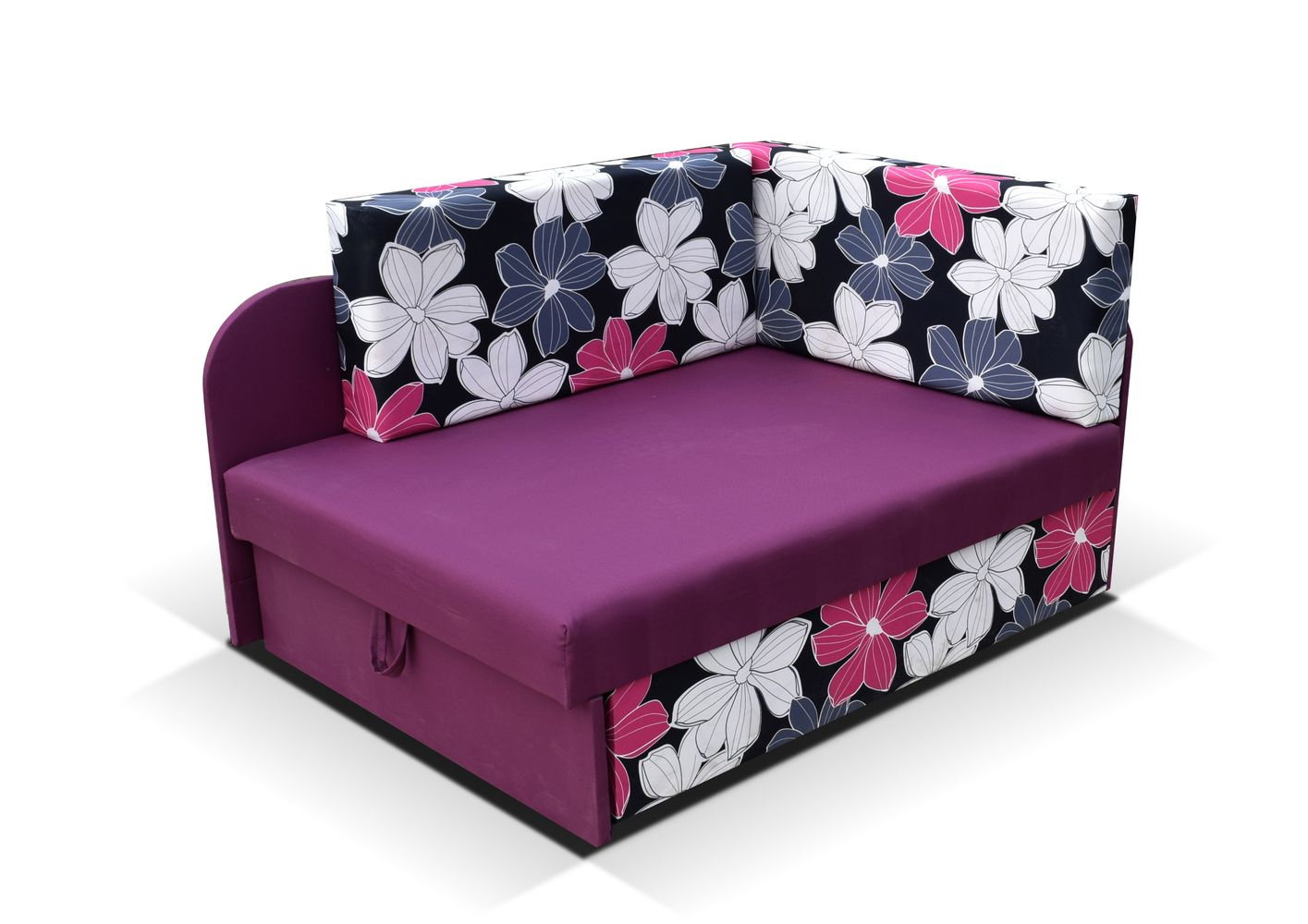 VENETI Kinderschlafsofa FATAJA - lila / Muster 7 060-02-00099