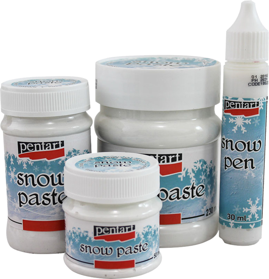 PENTART Grobkörnige Schnee Paste mit Applikator Snow Pen 30ml, 18622