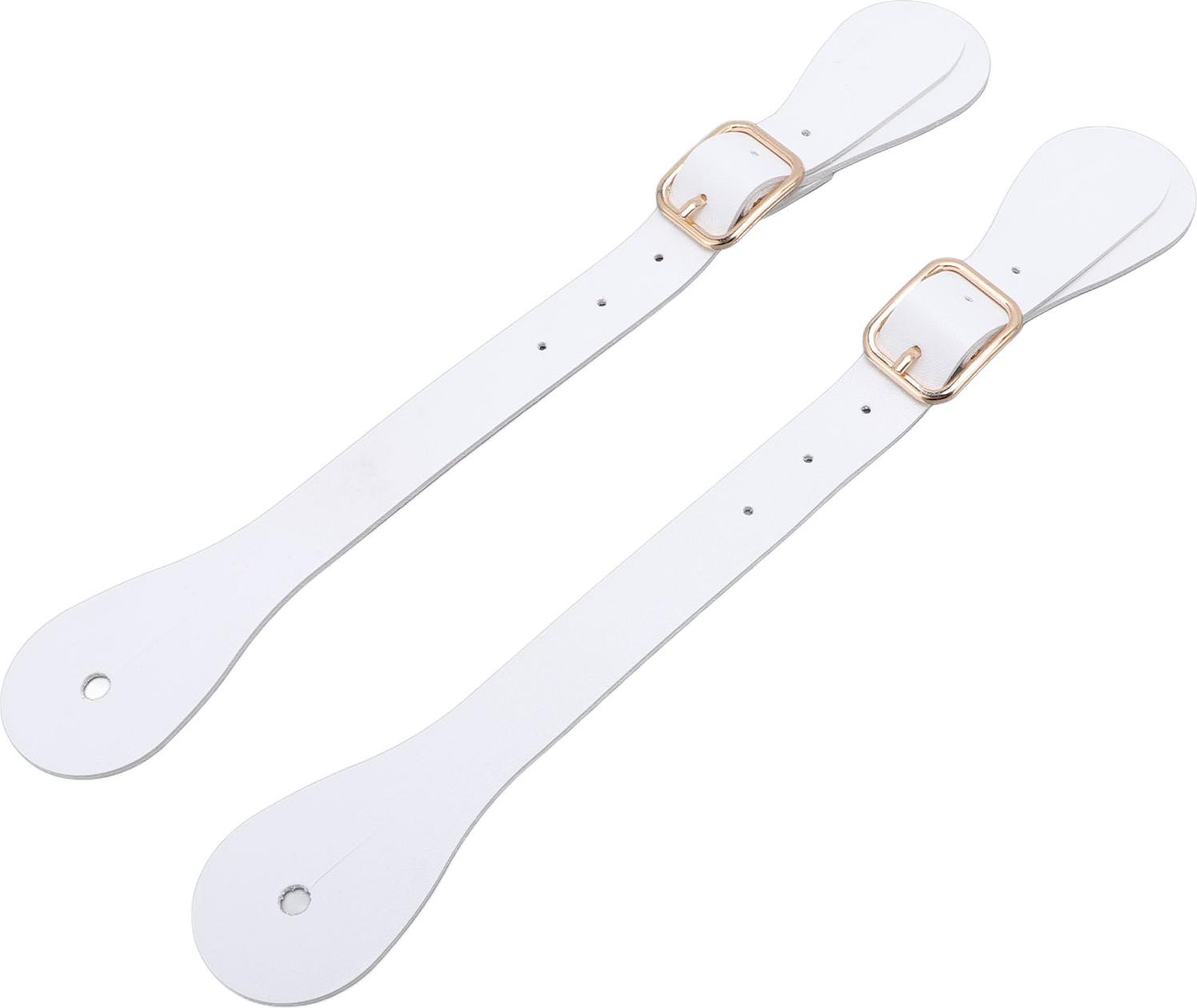 Cocosity Paar Kunstleder Sporenriemen Einstellbare Länge 22cm Lange Western Cowboy Sporenhalter für Reitsport Weiß