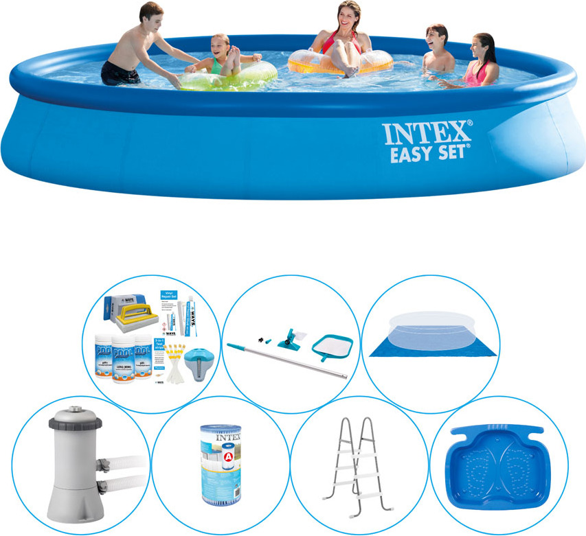 Bazénový set všetko v 1 - 8-členný - Intex Easy Set Rund 457x84 cm