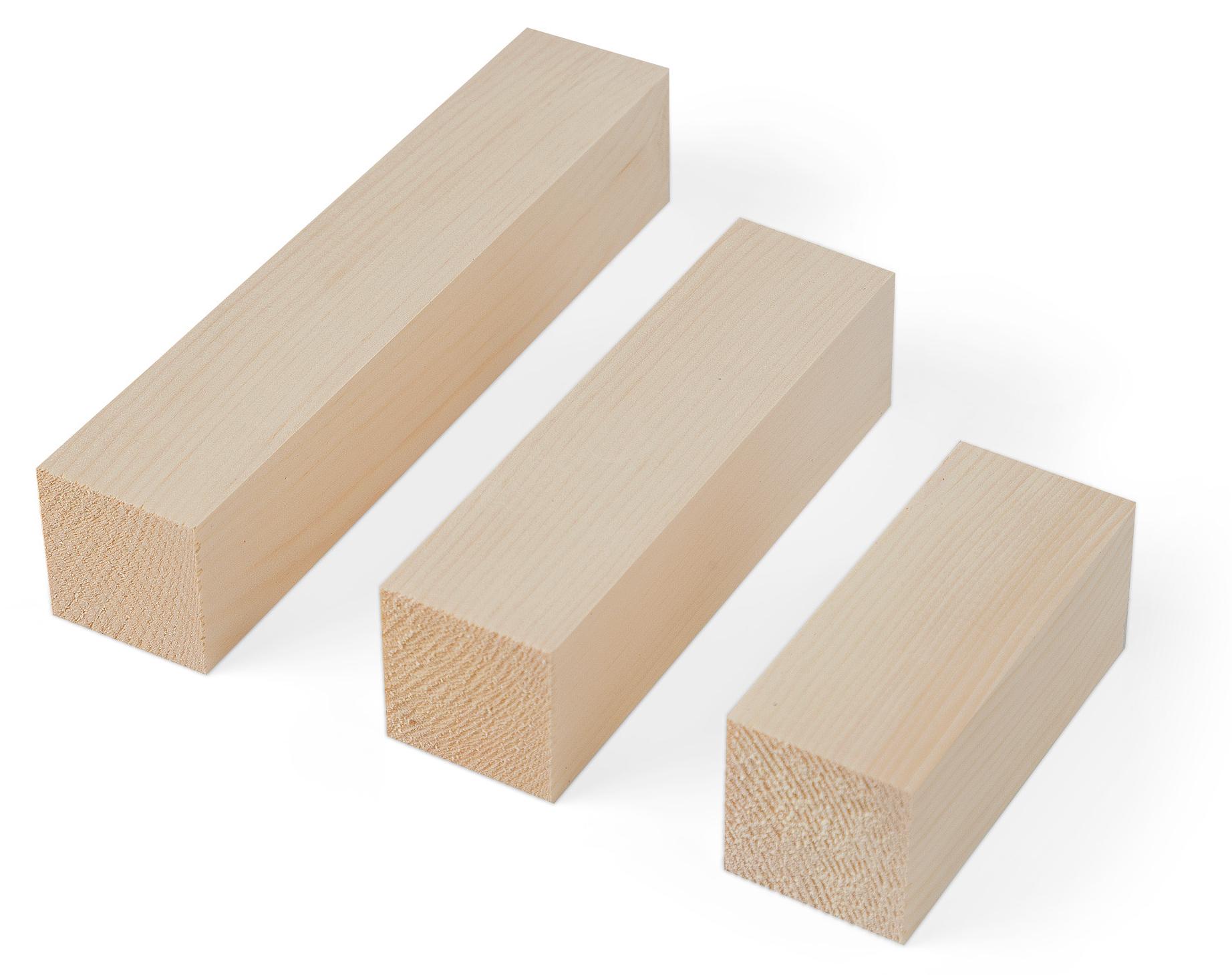 Woodsellers Schnitzholz aus Zirbelkiefer - 40 x 40 x 150 mm Z1009.40.40.150