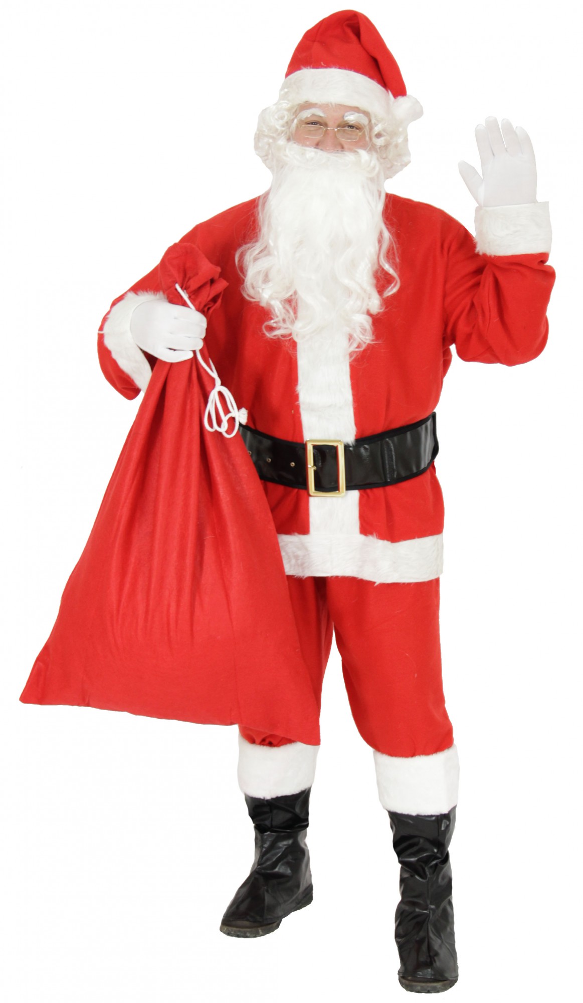 TIB Weihnachtsmann-Kostüm 4-tlg Jacke Gürtel Hose Mütze Nikolaus Set Karneval