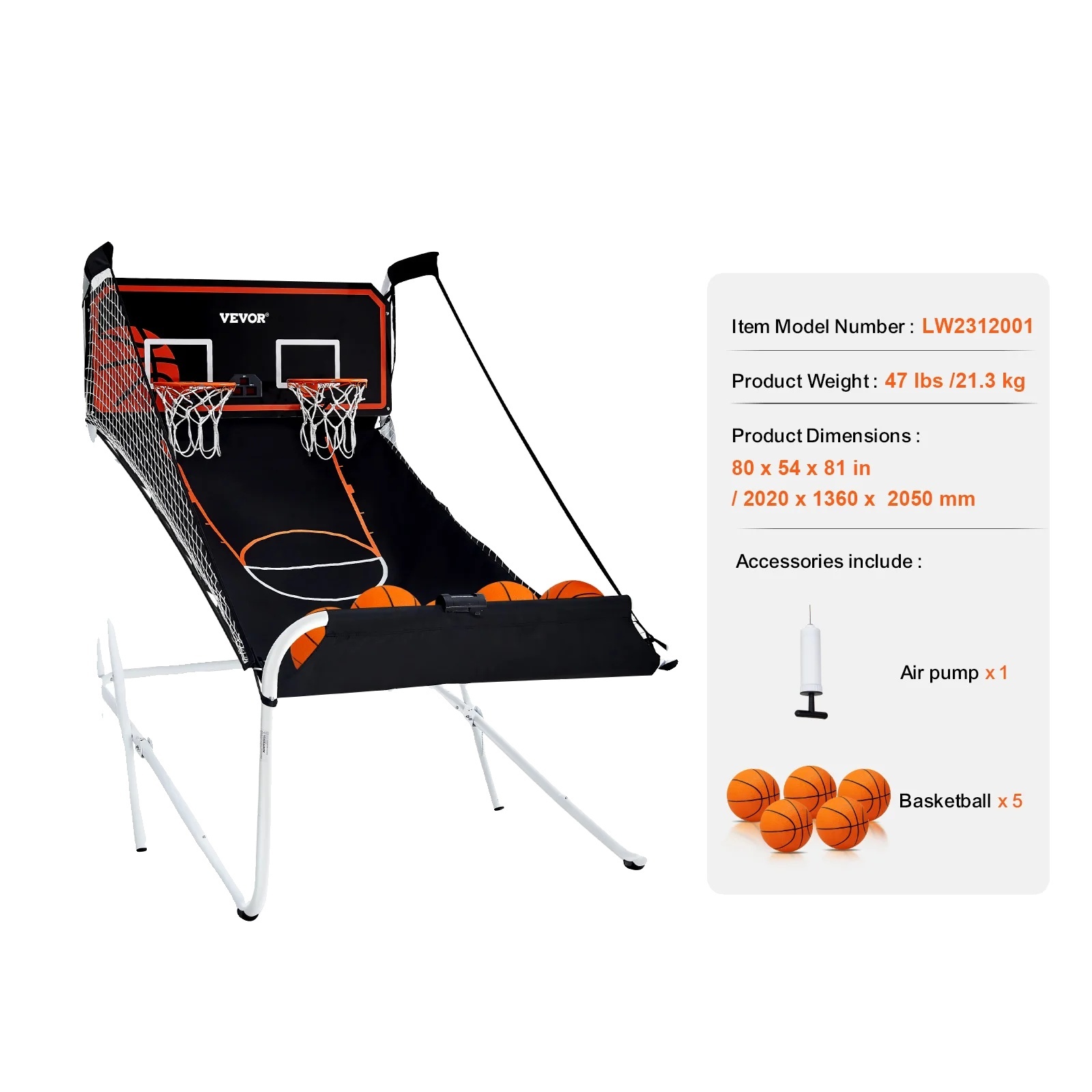 OEM Basketball Arcade-Spiel, Indoor-Spiel, Mehrspieler-Spaß, 1,5 Zoll 5331