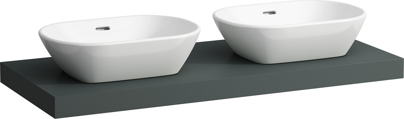 LAUFEN LANI Waschtischplatte, Ausschnitt links und rechts, 1185x495x65mm, H4046741122661