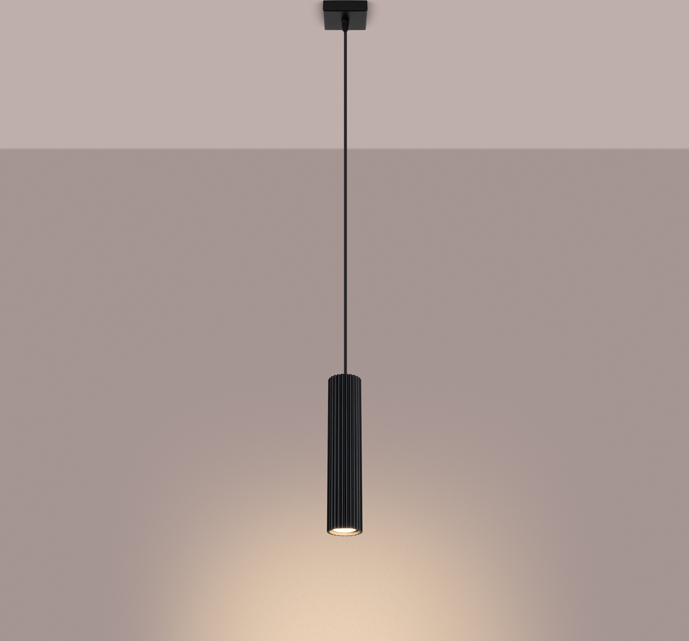 Pendelleuchte KARBON 1 schwarz 1xGU10 10W Aluminium 118x8x8cm Sollux Lighting