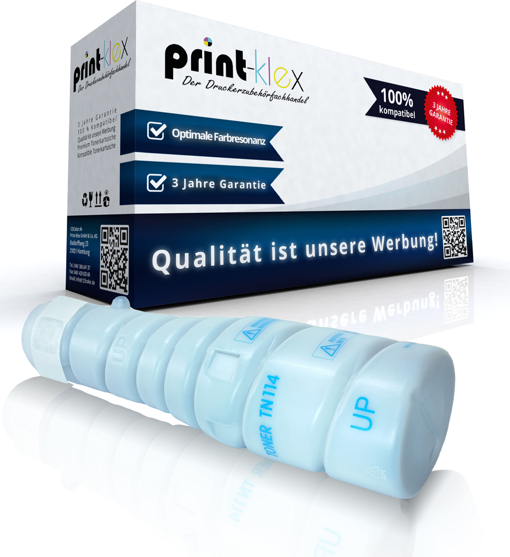 Print-Klex GmbH & Co.KG kompatible Tonerkartusche für Konica Minolta DI 2011 F alta 152 alta 152 F alta 1611 alta 1611 F alta 1811 alta 183 alta 183 F alta 2011 alta 2011 F TN114 TN 114 Schwarz Black Print Line Serie AMR-NT1144A06