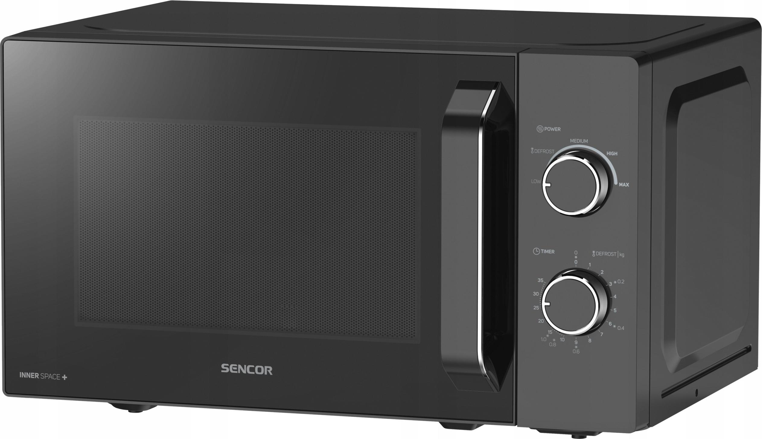 Mikrovlnná rúra SENCOR 20 l, 700 W – mechanické ovládanie, 5 stupňov, funkcia rozmrazovania