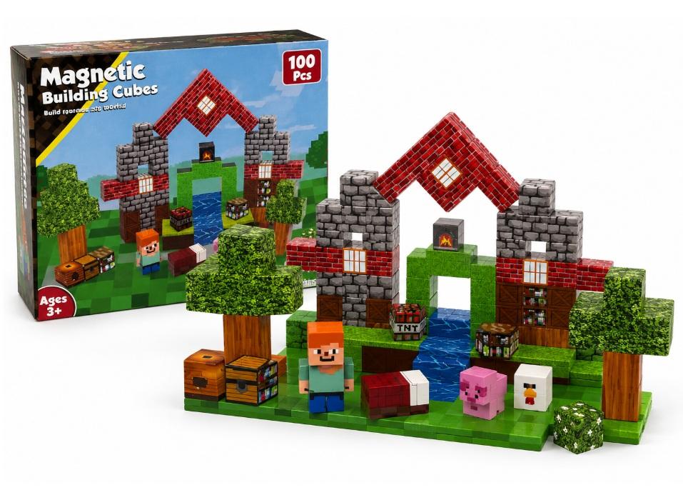 PrzyPas Magnetbausteine – Set Mit 100 Bausteinen – Bausteine Für Bau- Und Lernspiel