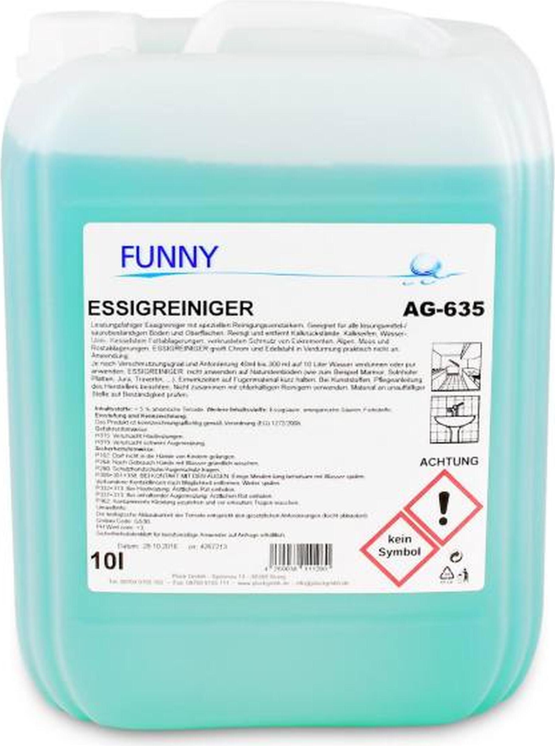 Plock Essigreiniger Funny - 10 L Kanister - phosphatfrei - mild kalklösend AG-635
