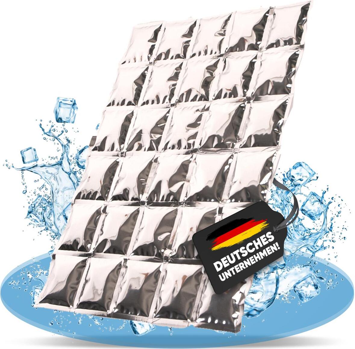 Wilhelm 1 x NEMT Kühlmatte - Großes Gel-Kühlkissen mit 30 Kühlzellen - Flexibles Eispack