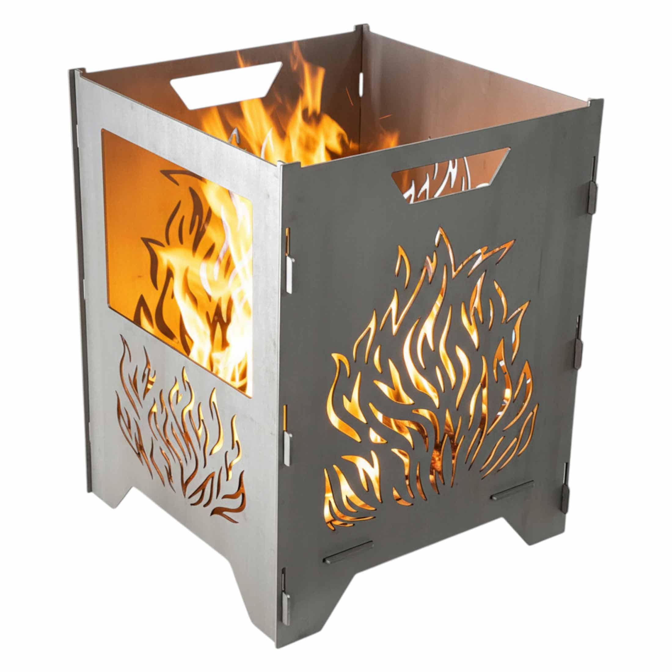 net-selling24 Feuerkorb Motiv Flammen 40x50cm 3mm Stahl 7011-V3
