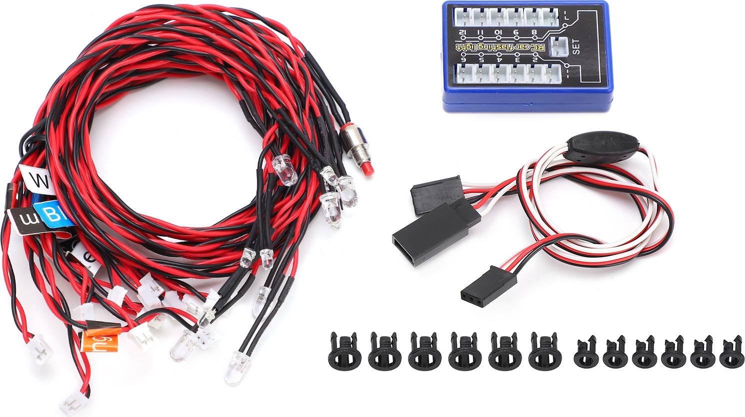 Gistuch Highlight 12 LED -Blitzlichtsystem 12 -leuchtetes Beleuchtungskit für RC -Cars 4.8 - 6V DC