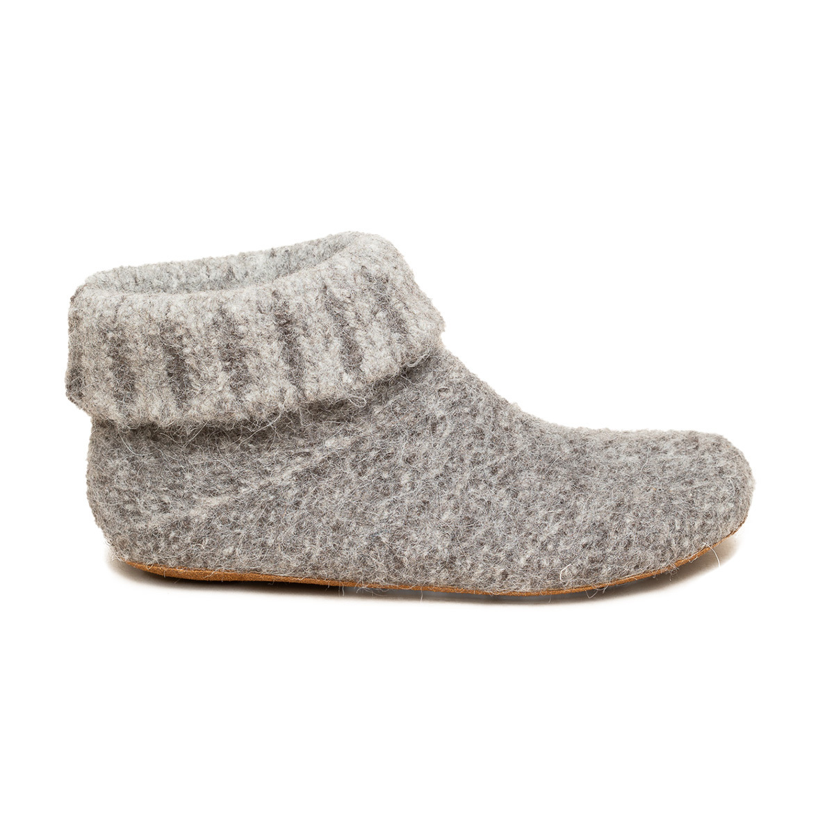 Gottstein Knit Boot Alpaka Uni Hüttenschuhe aus Alpakawolle Grau (Grey), 48-702-1906 - Gr. 42