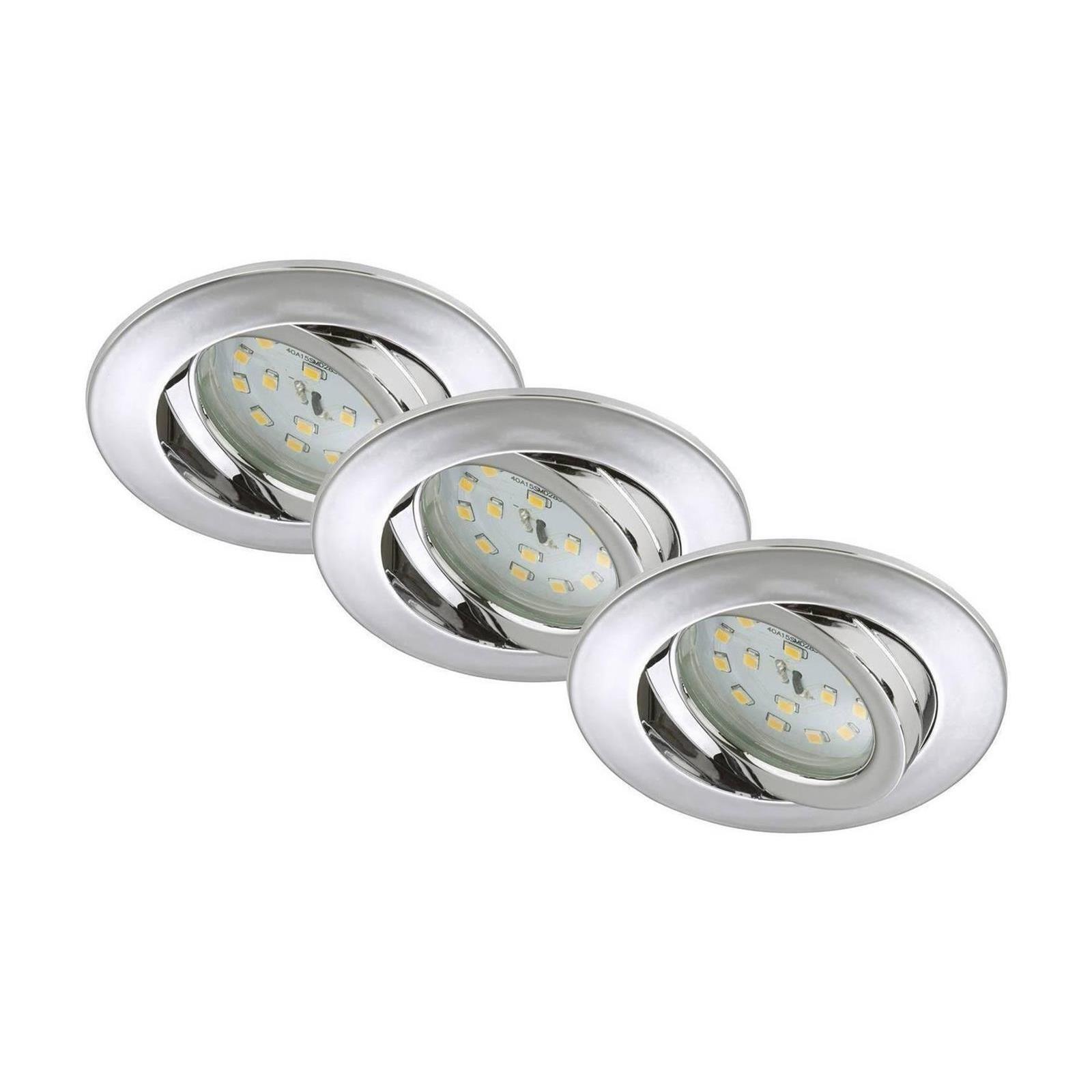 Einbauleuchten Briloner 3er Set Chrom LED Schwenkbar Dimmbar Spot Lampen 8317-038