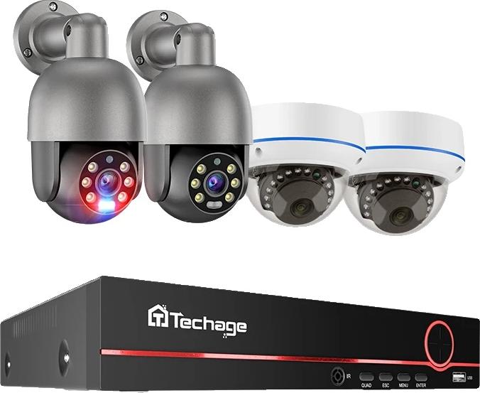 Kamerový systém, rozlíšenie 5 MP, rozšíriteľný na 16 kanálov, 8CH NVR 4 kamery, 4T, konektor EÚ