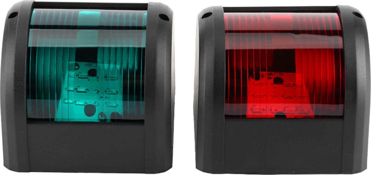 Gistuch 12 V LED-Navigationslicht, wasserdicht, grün, Steuerbord, rot, Backbord-Seitenlampe für Marine, Boot, Yacht, schwarze Schale