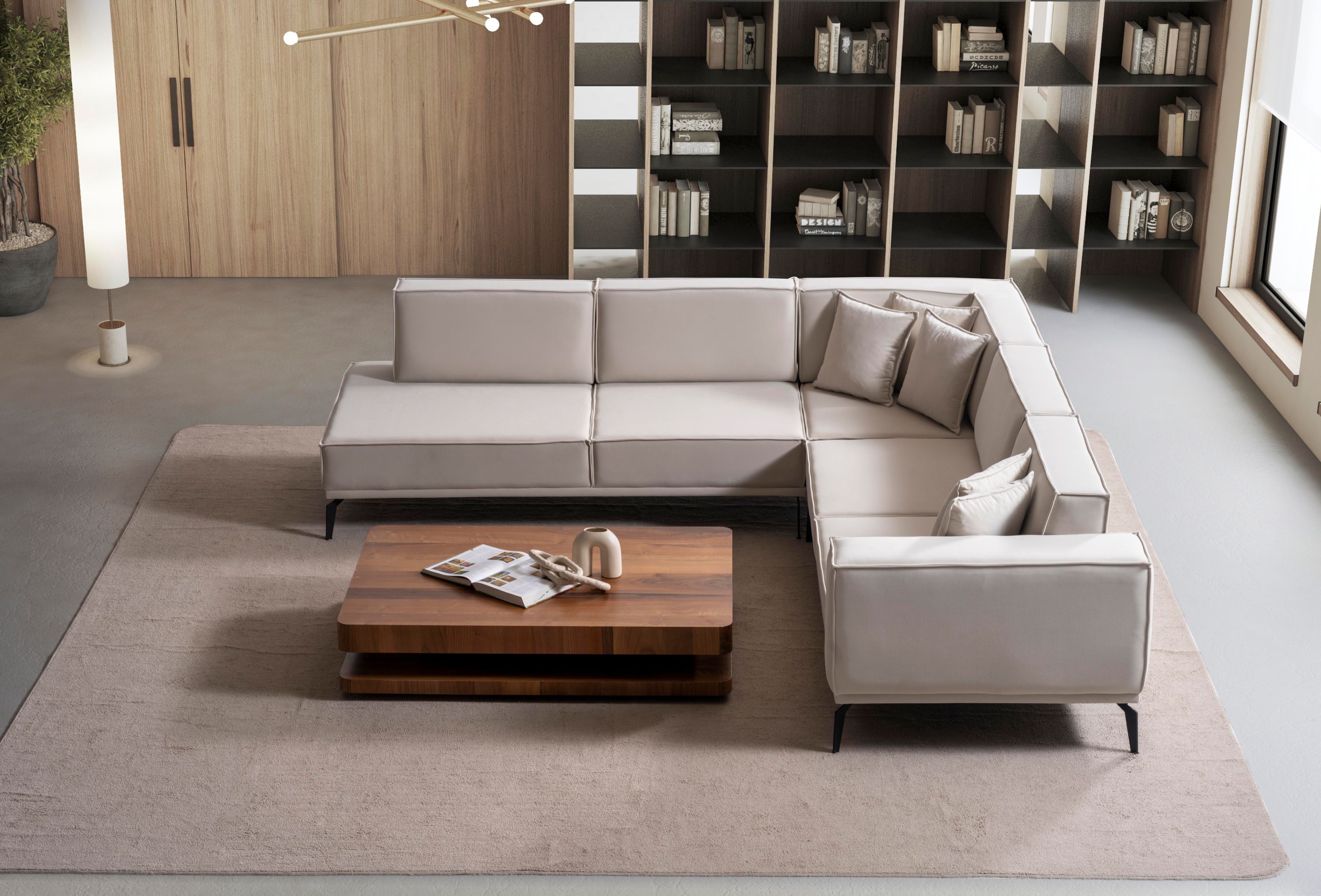 Özberk Ecksofa Pera L-Form, Bodenfreiheit 17 cm, inkl. Rückenverstellung anka-v03-1