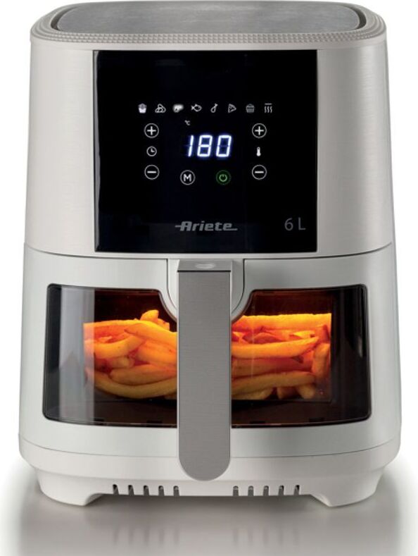 Ariete 4626 Airy Fryer 6L, vzduchová fritéza, 1300 W, objem 6 l, kapacita varenia 2,5 kg, 8 prednastavených programov, teplota do 200°, priehľadný kôš na kontrolu varenia