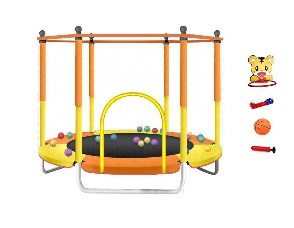 Detská trampolína 122 cm s bezpečnostnou sieťou a vybavením Orange