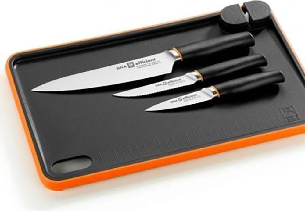 BRA Effizientes Set 3 Effiziente Messer mit Schneidebrett A198021