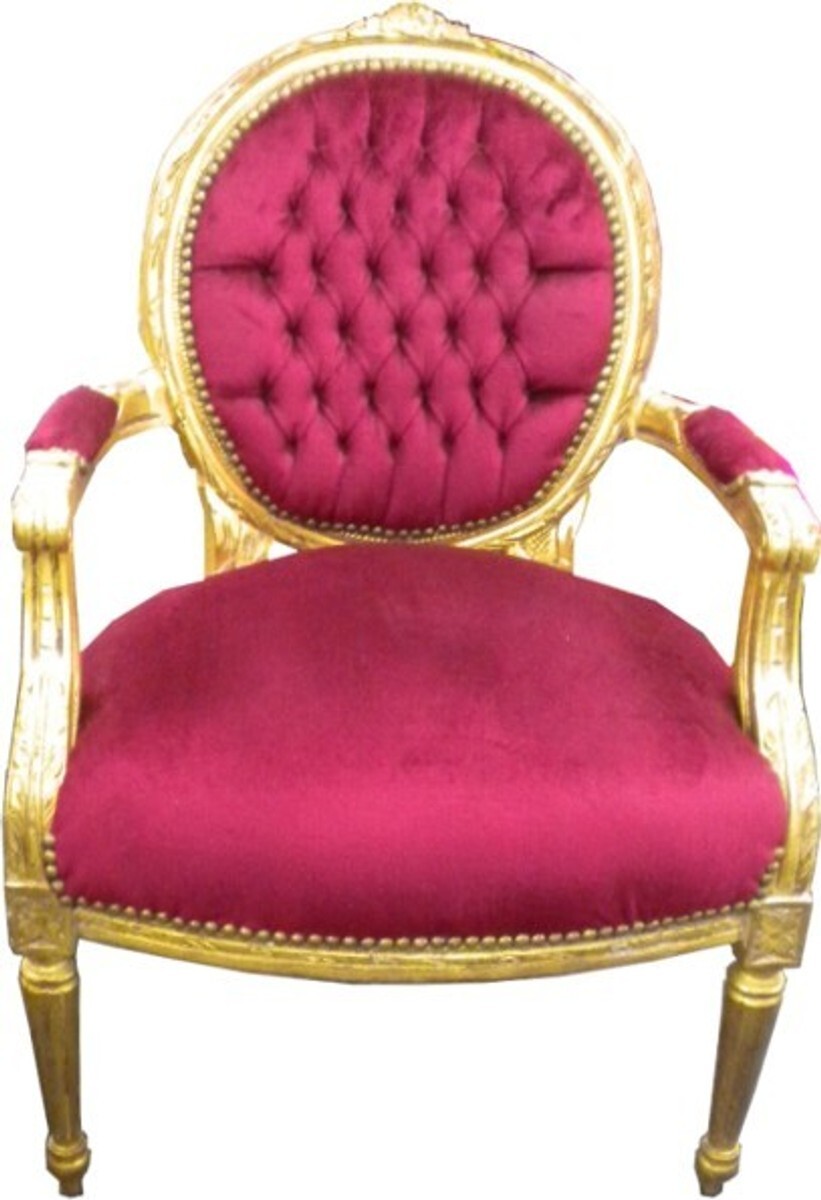Demotex GmbH Barock Salon Stuhl Bordeaux / Gold Mod2