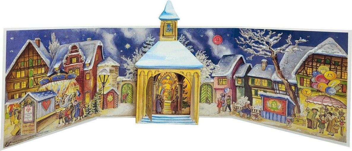 3D panoramatický adventný kalendár Kapellenplatz – Nostalgia 1956