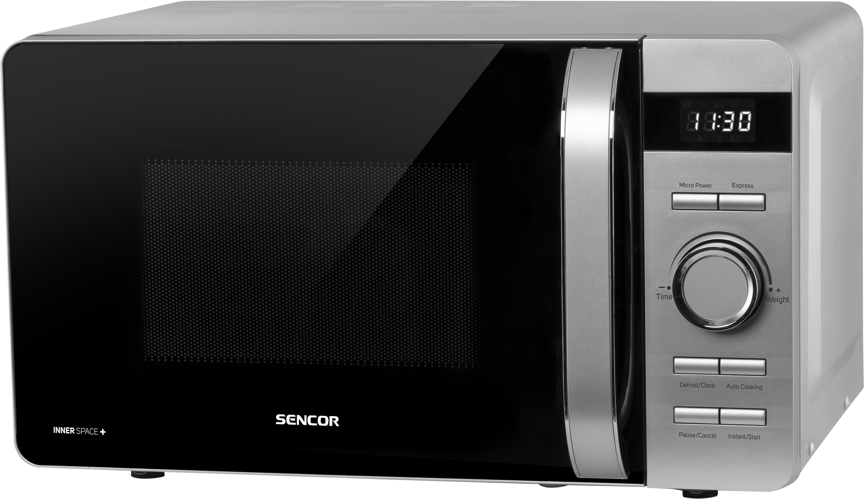 SENCOR SMW 5217SL Mikrovlnná rúra, LED panel s 8 jednoduchými programami, objem 17 l, 60-minútový časovač, mikrovlnný výkon 800 W